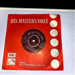Στράτος Διονυσίου / Γιώργος Χατζηνάσιος "Ο κουμπαράς  / Ο τρίτος άνθρωπος"   Σπάνιο δισκάκι 45 στροφών 7" His Master's Voice 7PG8114  Κατάσταση: ΕΧ++ με ΝΜ-- με το εξώφυλλο της εταιρίας 1972 βινύλιο