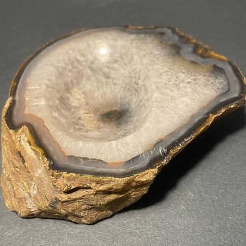 Agate Geode Ashtray used with natural translucency