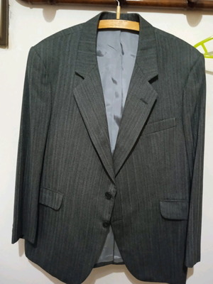 Men's gray striped jacket like new, tailor made
