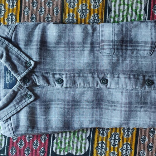 Pull&Bear gray checked shirt, size M