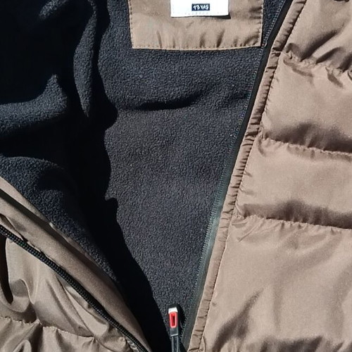Lela Long Boys' Jacket size 13 like new, warm fleece lining, brown