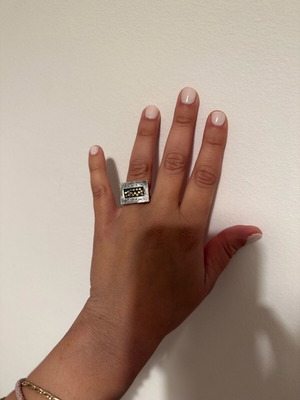Handmade rectangular ring from oxidized 925 silver like new