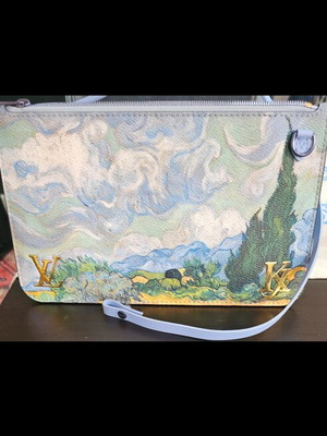 Louis Vuitton clutch limited edition Van Gogh collaboration turquoise