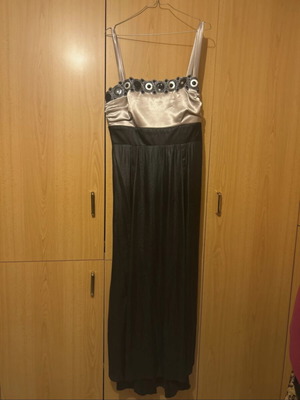 Maxi dress like new, black and beige with strap, size L