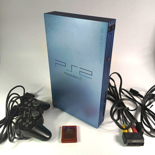 Sony PlayStation 2 Aqua Blue SCPH-50004 PAL console used, collectible edition