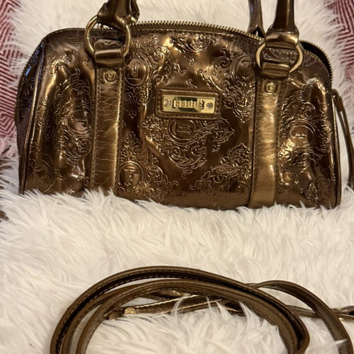 Ferre Handbag like new, bronze with handle and strap