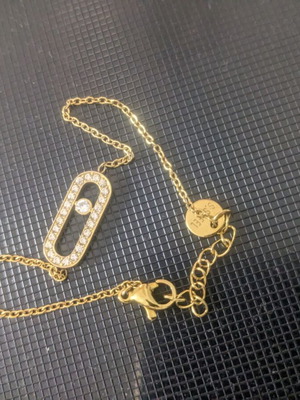 Women's bracelet like new, gold-plated stainless steel with zircon