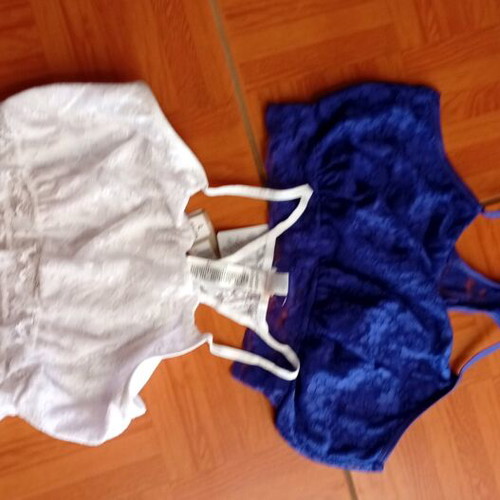 Lace Bustiers new, pack of 2, size Large 44-46, white and blue