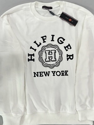 Tommy Hilfiger New York φούτερ σε λευκό, slim fit γραμμή σε μέγεθος L