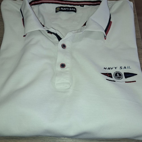 Navy Sail polo shirt like new, men's 4XL, white
