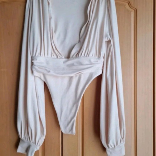 Oh Polly bodysuit like new, champagne color, size S