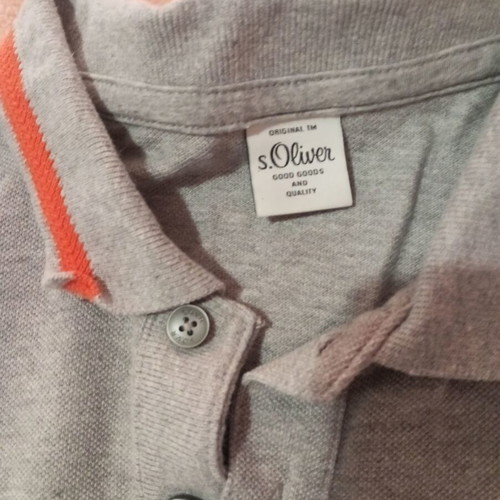 S.Oliver men's polo shirt size M gray and orange like new