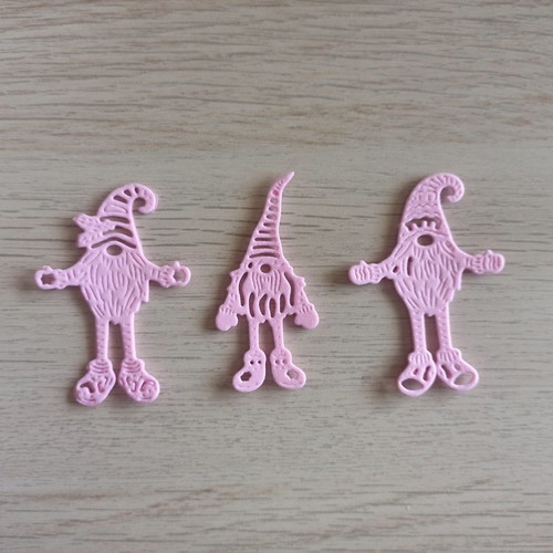 Gnomes pink foam design new, set of 3 pieces