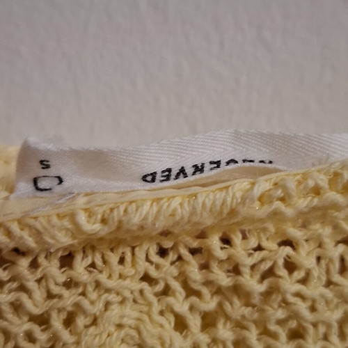 Reserved yellow knitted top with tied straps, like new, size S