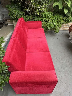 Two three-seater sofa beds, excellent condition