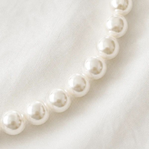 Decorative bra straps set with pearls and black rhinestones, new