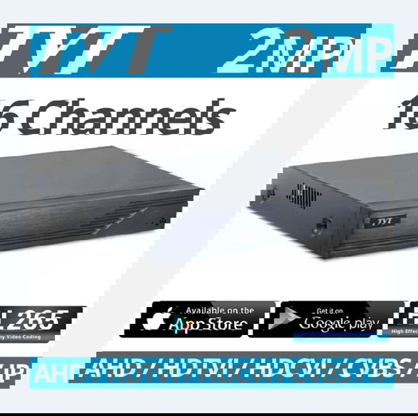 TVT JG-2116TS-CL H.265 Πενταυβριδικό Καταγραφικό DVR 16 ΚΑΝΑΛΙΩΝ HD TVI/AHD/CVI/IP/CVBS