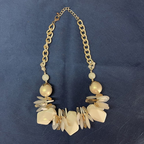 Vintage statement necklace used with ivory geometric beads 80s-90s