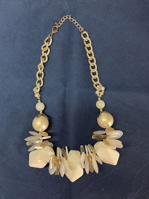 Vintage statement necklace used with ivory geometric beads 80s-90s