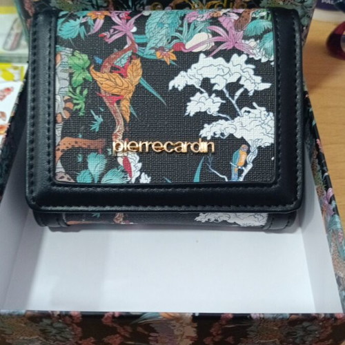 Pierre Cardin embroidered wallet new, black