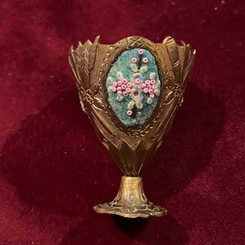 Ottoman tombak zarf used with 19th century cup