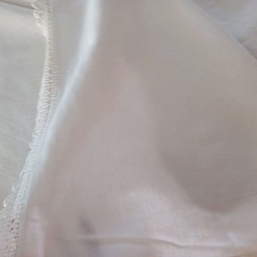 Handmade white tablecloth with thick crochet lace, like new