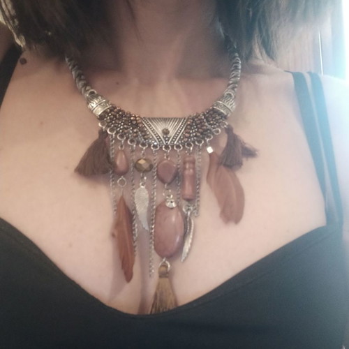 Necklaces with feathers, set of 2