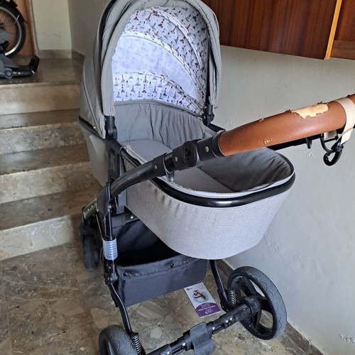 Lorelli Rimini 3in1 baby stroller, grey, suspension, storage