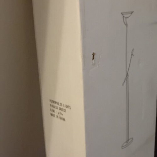 Floor Lamp metal and Murano glass modern with halogen bulbs