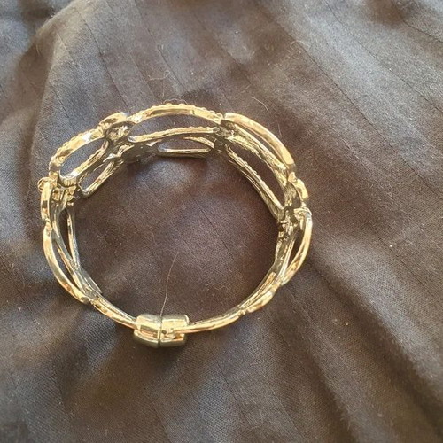 Natasha cuff bracelet new silver-colored with crystals