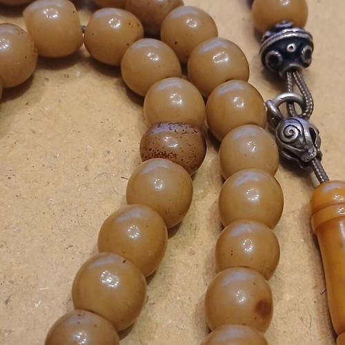 Sudurus mastic worry beads used, 53 handmade beads with silver elements