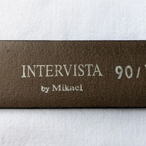 Intervista men's belt used, leather, black and red, size 105