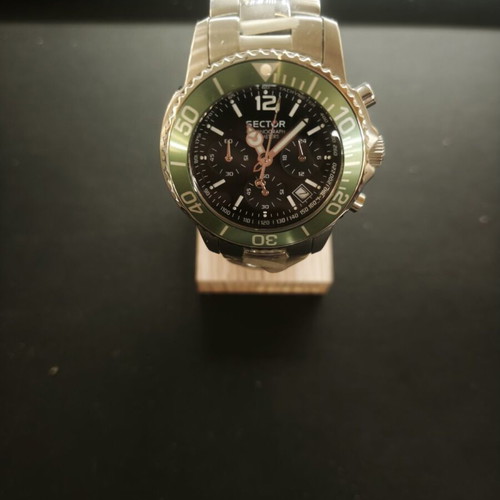 Sector 200 Chronograph watch with green bezel, full set NOS