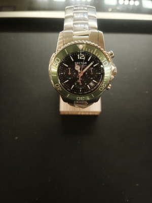 Sector 200 Chronograph watch with green bezel, full set NOS