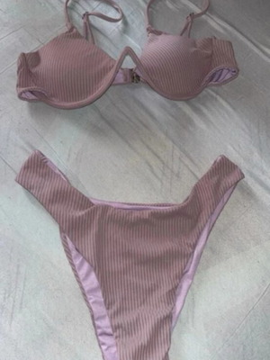 Luigi rib bikini set lilac, new, size M