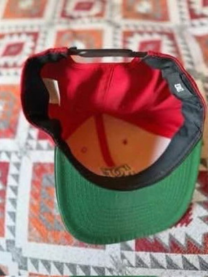 DC hat used, red and green