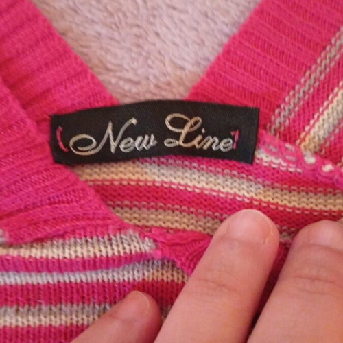 Women's spring sweater pink striped like new, New Line