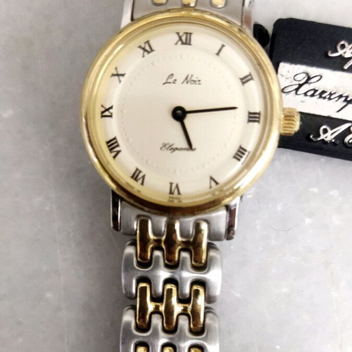 Le Noir Elegance 28mm women's watch new, two-tone gold and silver