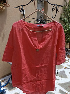 Shirt coral gauze fabric 100% cotton one size new