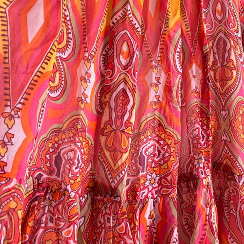 Boho dress tunic one size with ethnic print and stones, like new