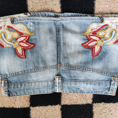 Victoria Beckham blue denim skirt used women's