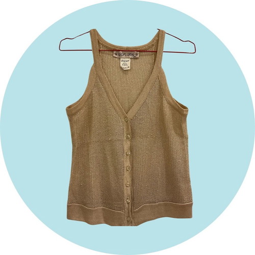 Danoff evening gold knitted blouse used, one size