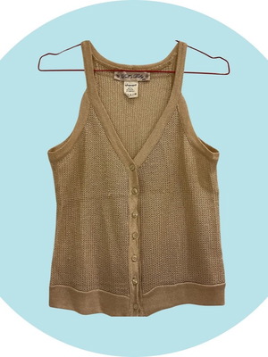 Danoff evening gold knitted blouse used, one size