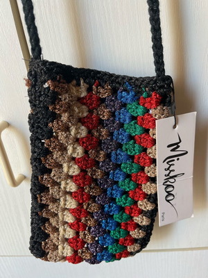 Knitted crossbody bag new with gold thread handmade my fashionfruit