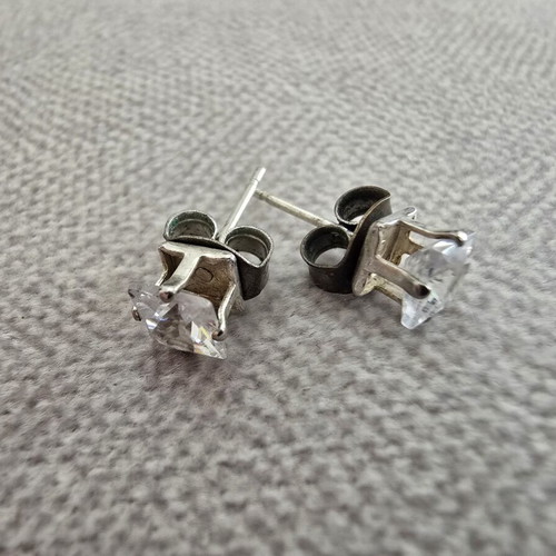 Princess Cut Square Zirconia Stud Earrings