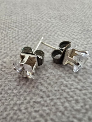 Princess Cut Square Zirconia Stud Earrings