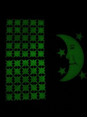 Glow-in-the-dark wall stickers for bedroom like new