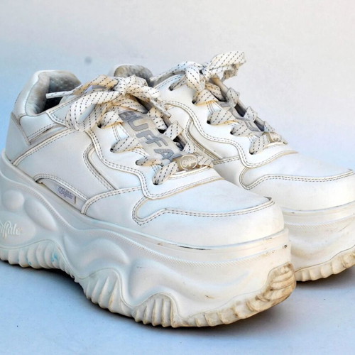 Buffalo Chunky Platform Sneakers white used, Y2K style, size 37
