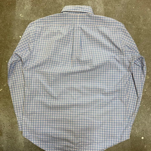 Ralph Lauren Longsleeve Shirt L, light blue white pink checked, black logo