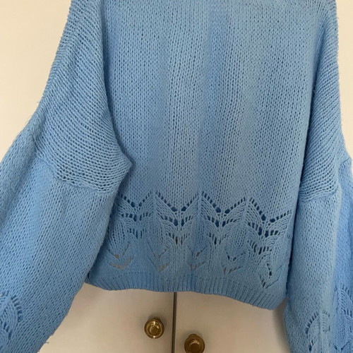 Knitted sweater women's blue size S new